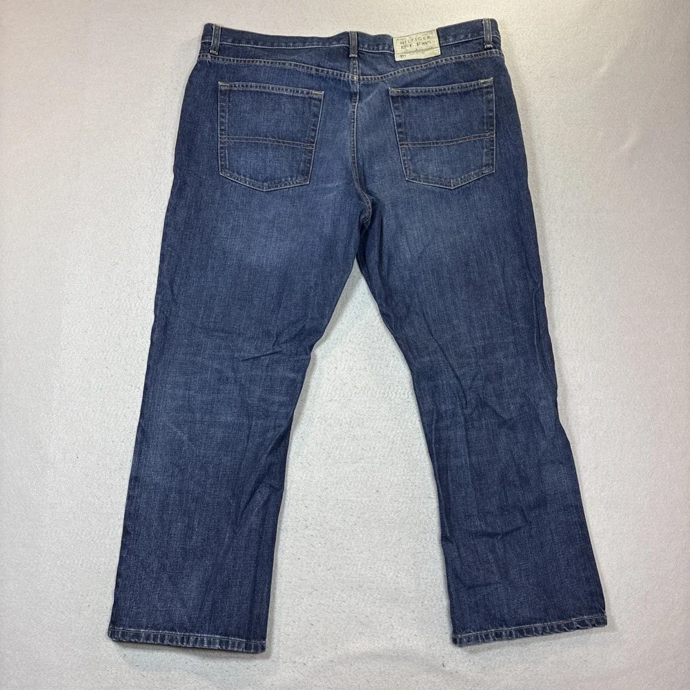 TOMMY HILFIGER Classic Fit Boot Cut Medium Wash Cotton Denim Blue Jeans 42X30